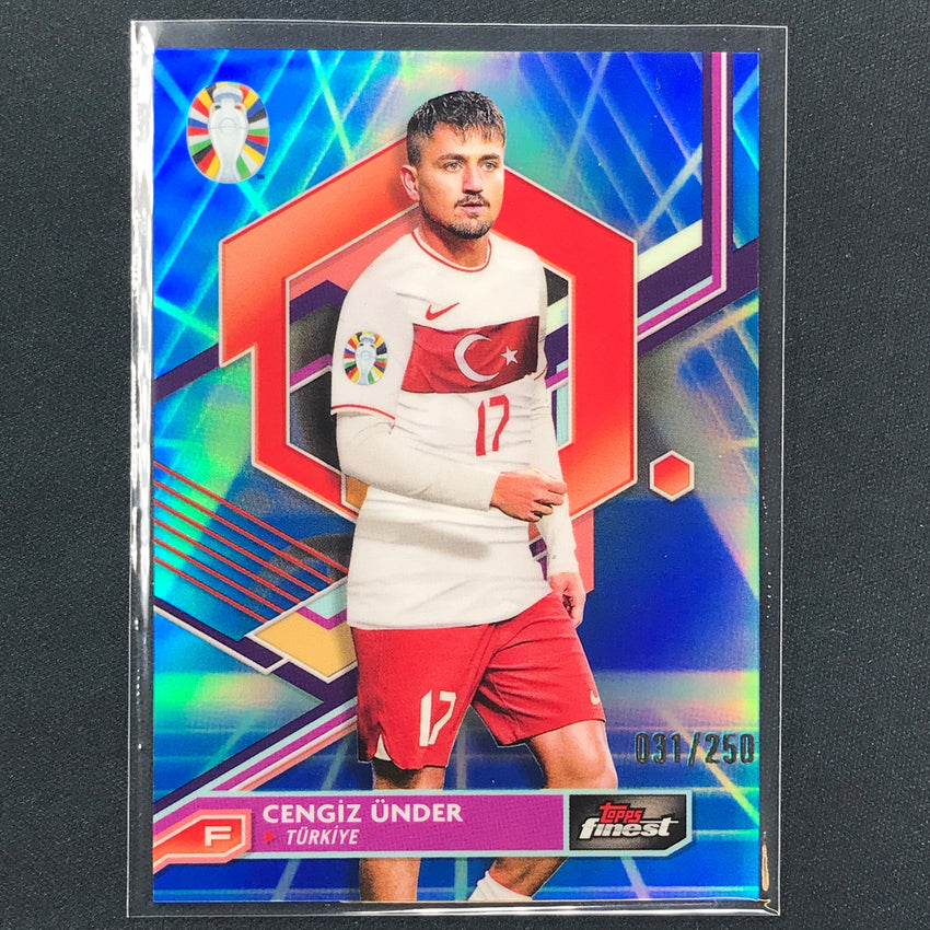 2023 Topps Finest Road To Uefa Cengiz Under Base Blue Aqua Vaporwave 31/250
