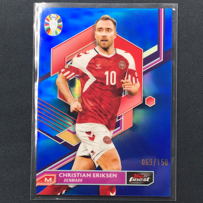 2023 Topps Finest Road To Uefa Christian Eriksen Base Blue 69/150