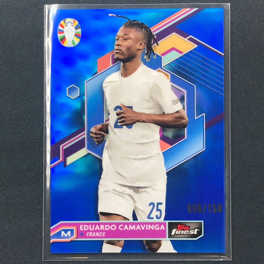 2023 Topps Finest Road To Uefa Eduardo Camavinga Base Blue 56/150
