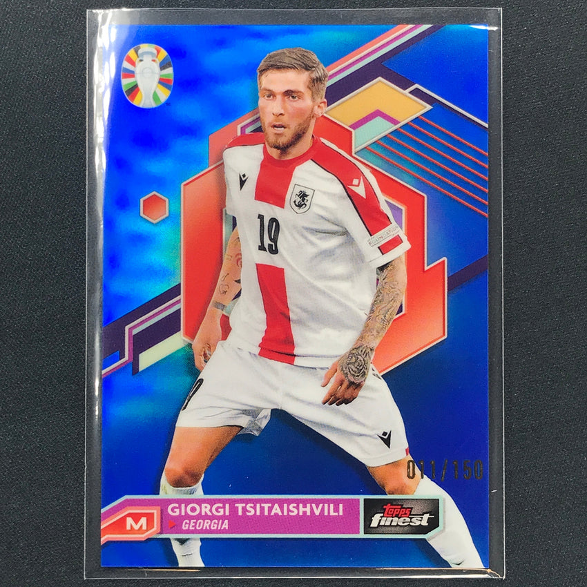2023 Topps Finest Road To Uefa Giorgi Tsitaishvili Base Blue 11/150