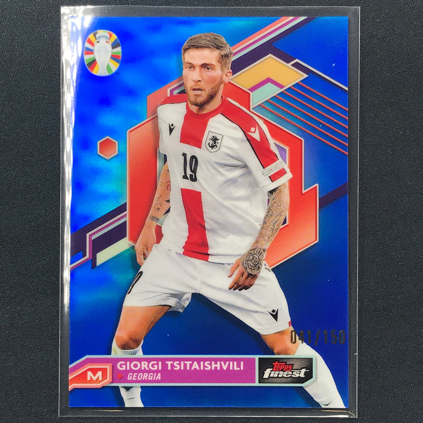 2023 Topps Finest Road To Uefa Giorgi Tsitaishvili Base Blue 41/150