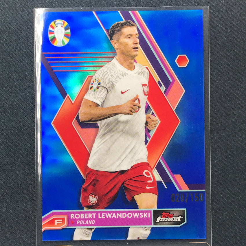 2023 Topps Finest Road To Uefa Robert Lewandowski Base Blue 20/150