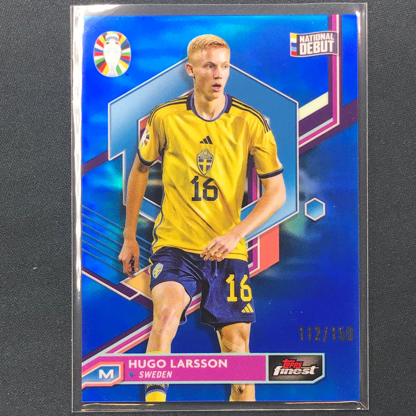 2023 Topps Finest Road To Uefa Hugo Larsson Base Blue 112/150
