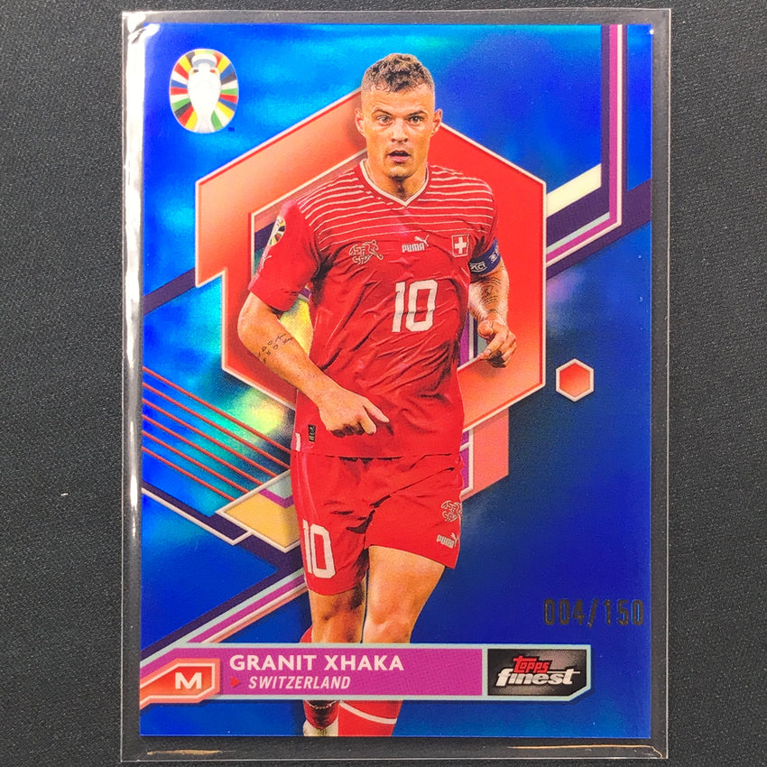 2023 Topps Finest Road To Uefa Granit Xhaka Base Blue 4/150