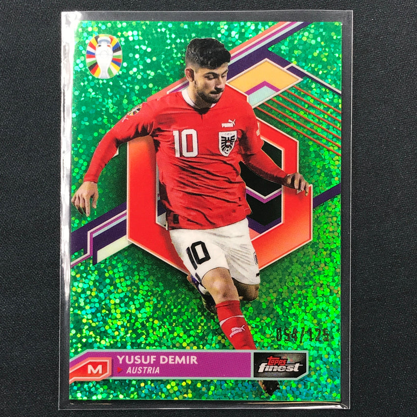 2023 Topps Finest Road To Uefa Yusuf Demir Base Green Speckle 54/125
