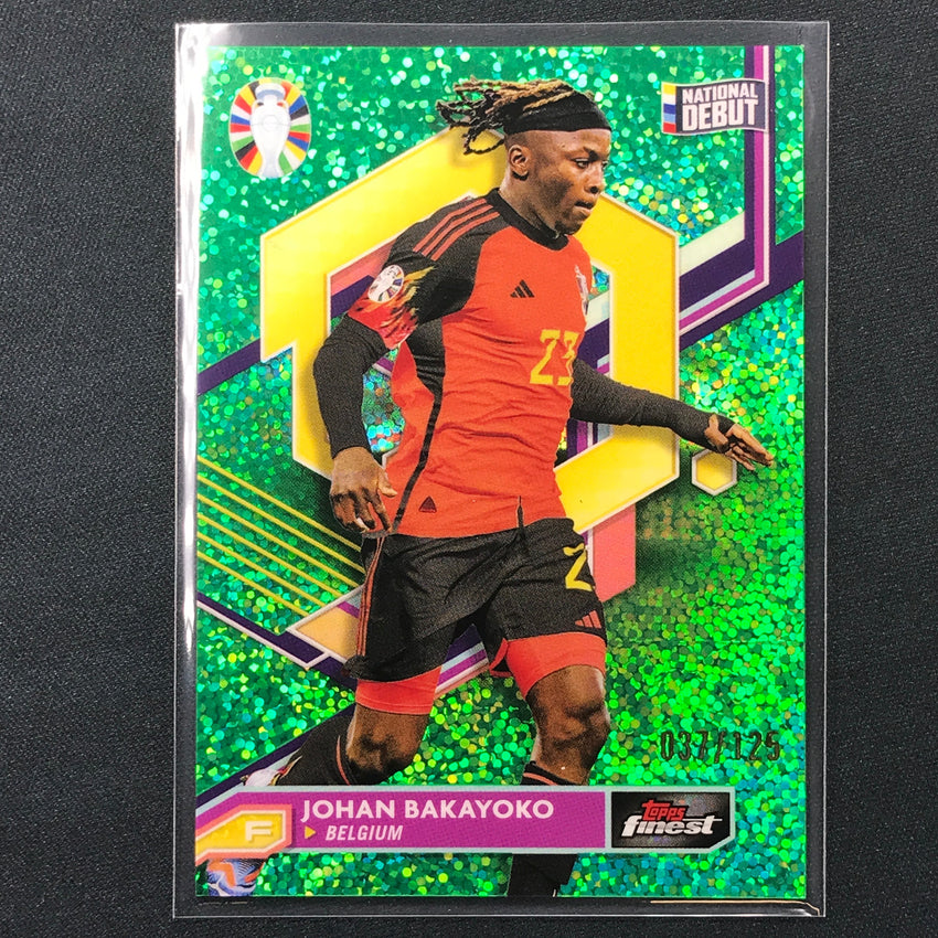 2023 Topps Finest Road To Uefa Johan Bakayoko Base Green Speckle 37/125