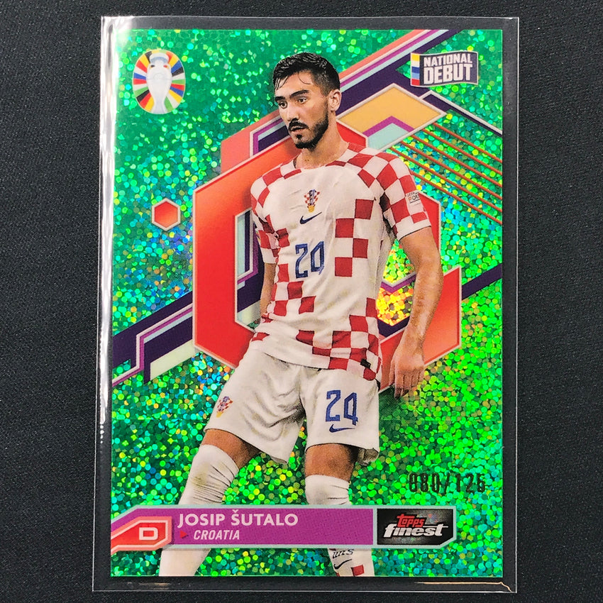 2023 Topps Finest Road To Uefa Josip Sutalo Base Green Speckle 80/125