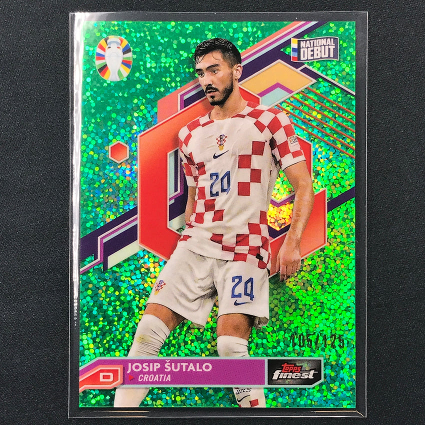 2023 Topps Finest Road To Uefa Josip Sutalo Base Green Speckle 105/125