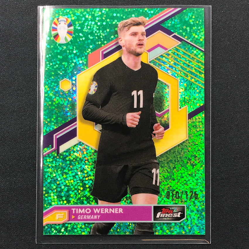 2023 Topps Finest Road To Uefa Timo Werner Base Green Speckle 10/125