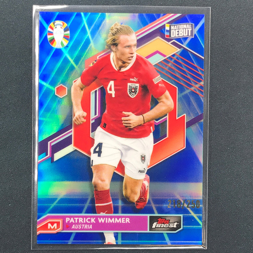 2023 Topps Finest Road To Uefa Patrick Wimmer Base Blue Aqua Vaporwave 218/250