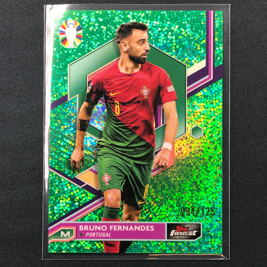 2023 Topps Finest Road to UEFA BRUNO FERNANDES Base Green Speckle 94/125