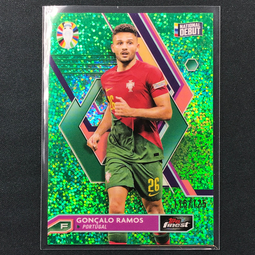 2023 Topps Finest Road To Uefa Goncalo Ramos Base Green Speckle 116/125
