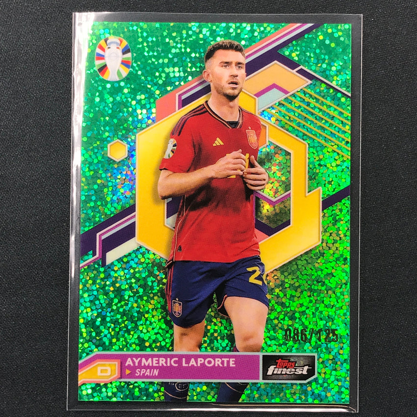 2023 Topps Finest Road To Uefa Aymeric Laporte Base Green Speckle 86/125