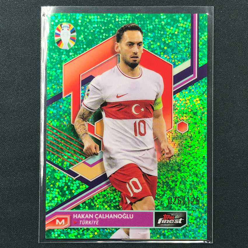 2023 Topps Finest Road To Uefa Hakan Calhanoglu Base Green Speckle 26/125