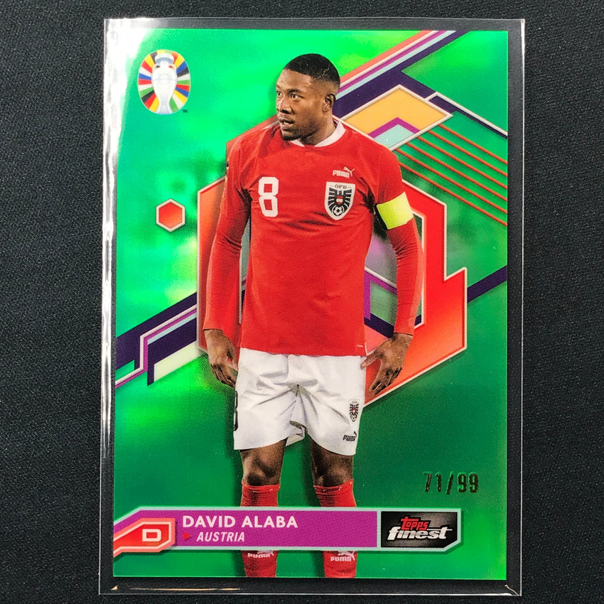 2023 Topps Finest Road To Uefa David Alaba Base Green 71/99