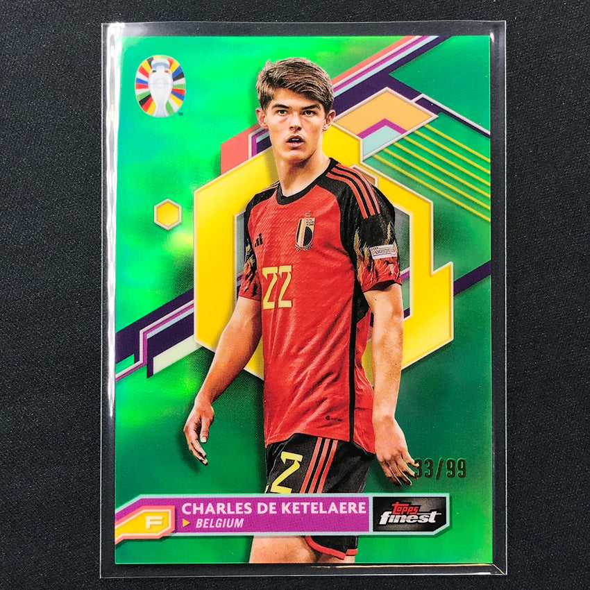 2023 Topps Finest Road To Uefa Charles De Ketelaere Base Green 33/99