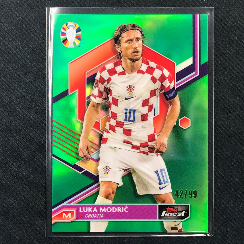 2023 Topps Finest Road To Uefa Luka Modric Base Green 42/99