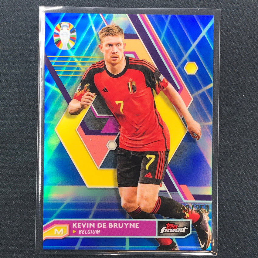 2023 Topps Finest Road To Uefa Kevin De Bruyne Base Blue Aqua Vaporwave 213/250