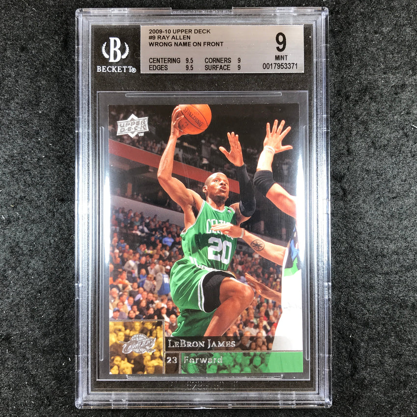 2009-10 Upper Deck RAY ALLEN Wrong Name Error (Lebron James) #9 BGS 9 (371)