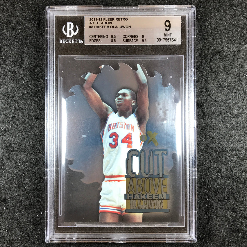 2011-12 Fleer Retro HAKEEM OLAJUWON A Cut Above Die-Cut #5 BGS 9 (641)
