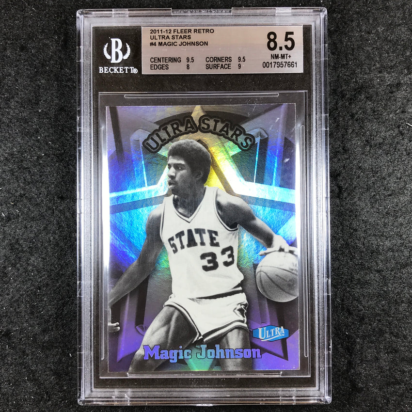 2011-12 Fleer Retro MAGIC JOHNSON Ultra Stars #4 BGS 8.5 (661)