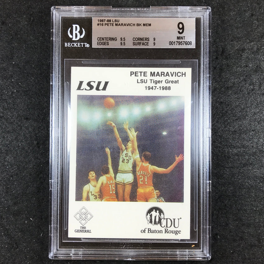 1987-88 LSU PETE MARAVICH BK MEM #16 BGS 9 (608)