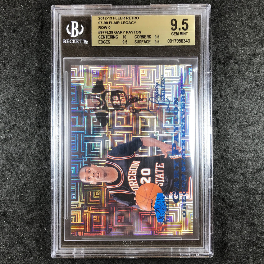 2012-13 Fleer Retro GARY PAYTON 97-98 Flair Legacy Row 0 34/100 BGS 9.5 (343)