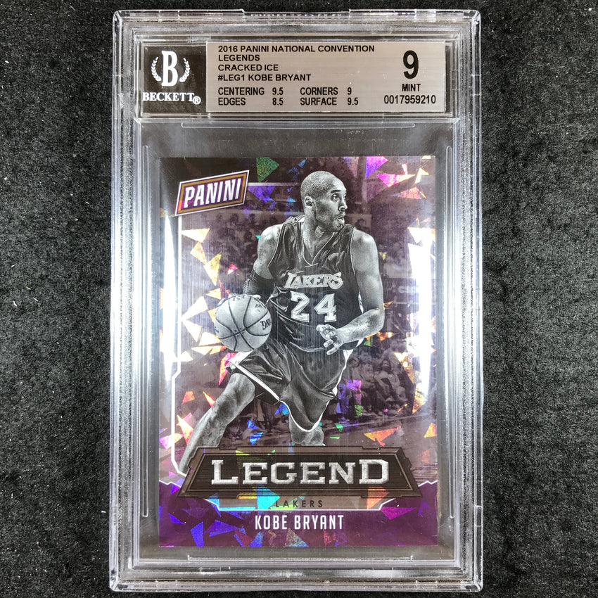 2016 Panini National KOBE BRYANT Legends Cracked Ice 5/25 #LEG1 BGS 9 (210)