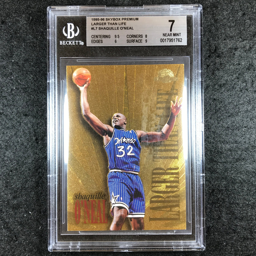 1995-96 Skybox Premium SHAQUILLE O'NEAL Larger Than Life #L7 BGS 7 (762)
