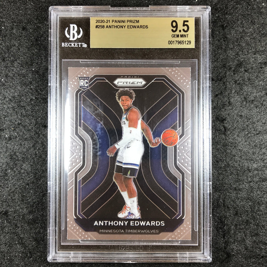 2019-20 Prizm ANTHONY EDWARDS Rookie Base #258 BGS 9.5 (129)
