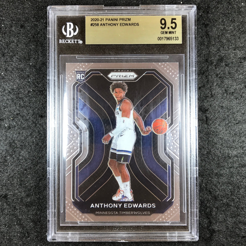 2019-20 Prizm ANTHONY EDWARDS Rookie Base #258 BGS 9.5 (133)