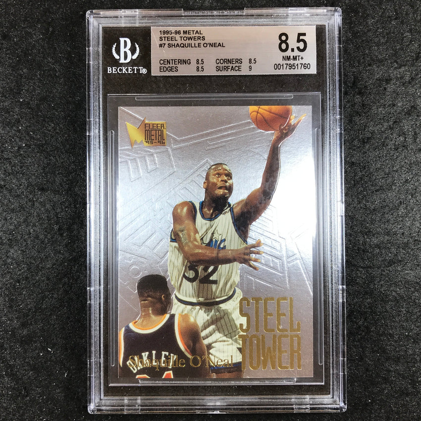 1995-96 Metal SHAQUILLE O'NEAL Steel Towers #7 BGS 8.5 (760)