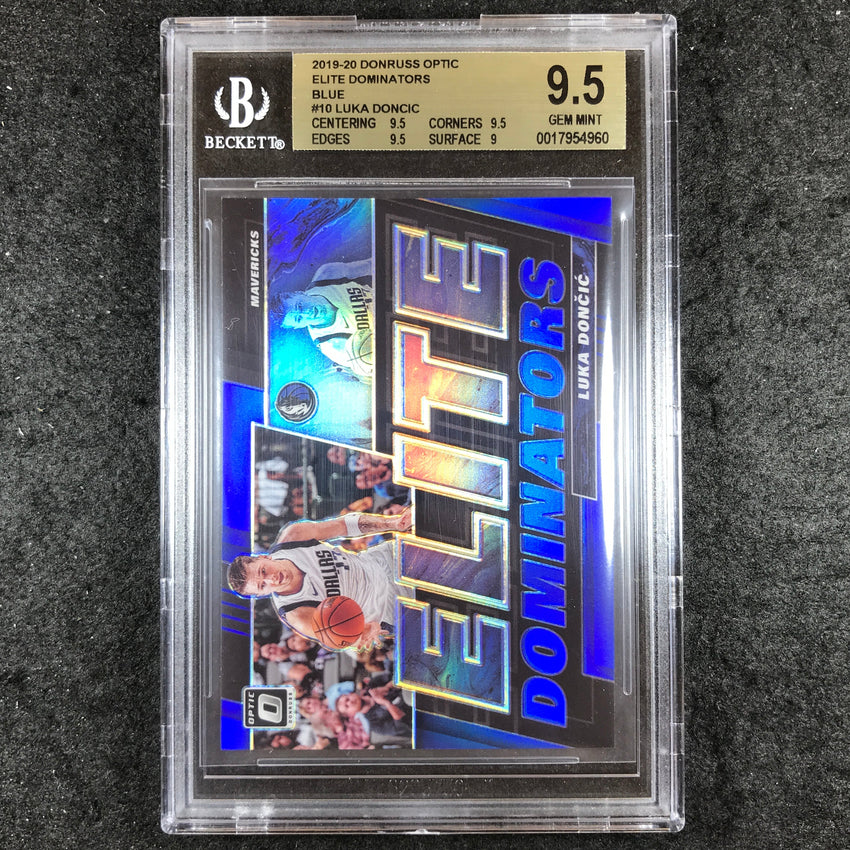 2019-20 Donruss Optic LUKA DONCIC Elite Dominators Blue 35/49 #10 BGS 9.5 (960)