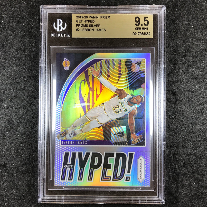 2019-20 Prizm LEBRON JAMES Get Hyped! Silver #2 BGS 9.5 (652)
