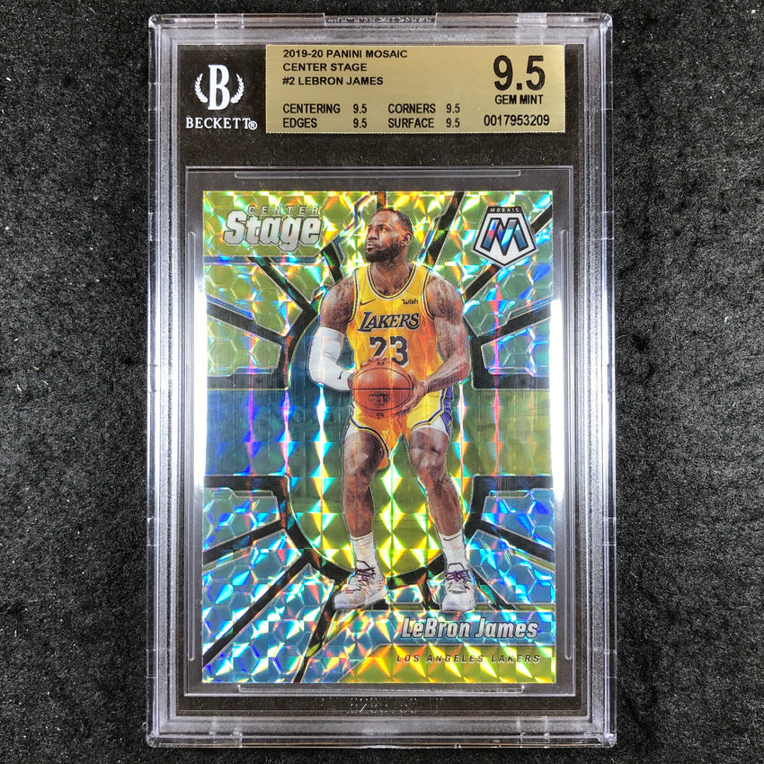 2019-20 Mosaic LEBRON JAMES Center Stage #2 BGS 9.5 (209)