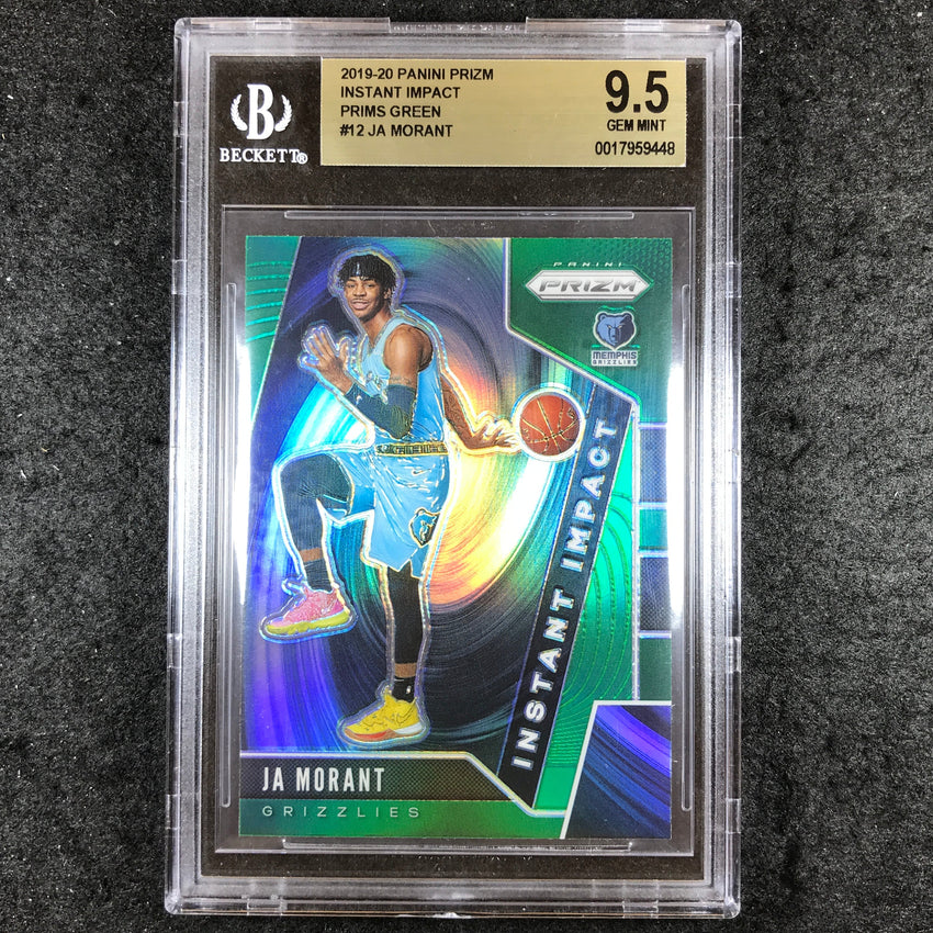 2019-20 Prizm JA MORANT Rookie Instant Impact Green #12 BGS 9.5 (448)