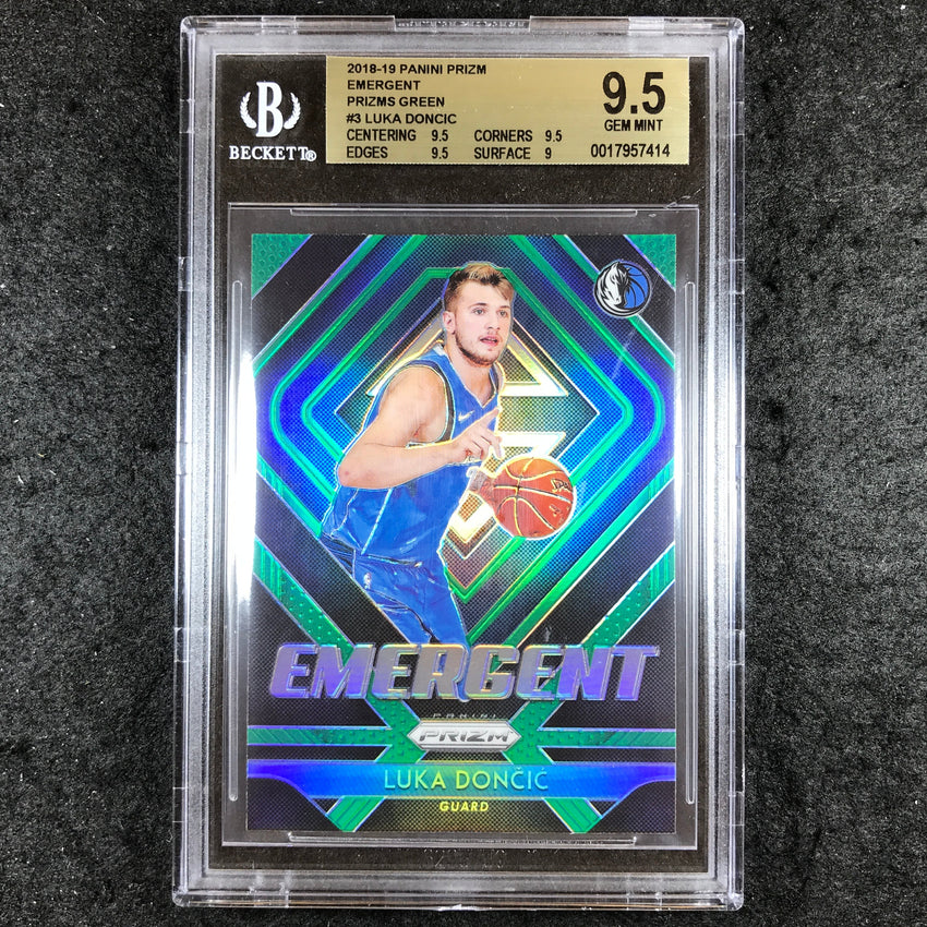 2018-19 Prizm LUKA DONCIC Emergent Rookie Green #3 BGS 9.5 (414)