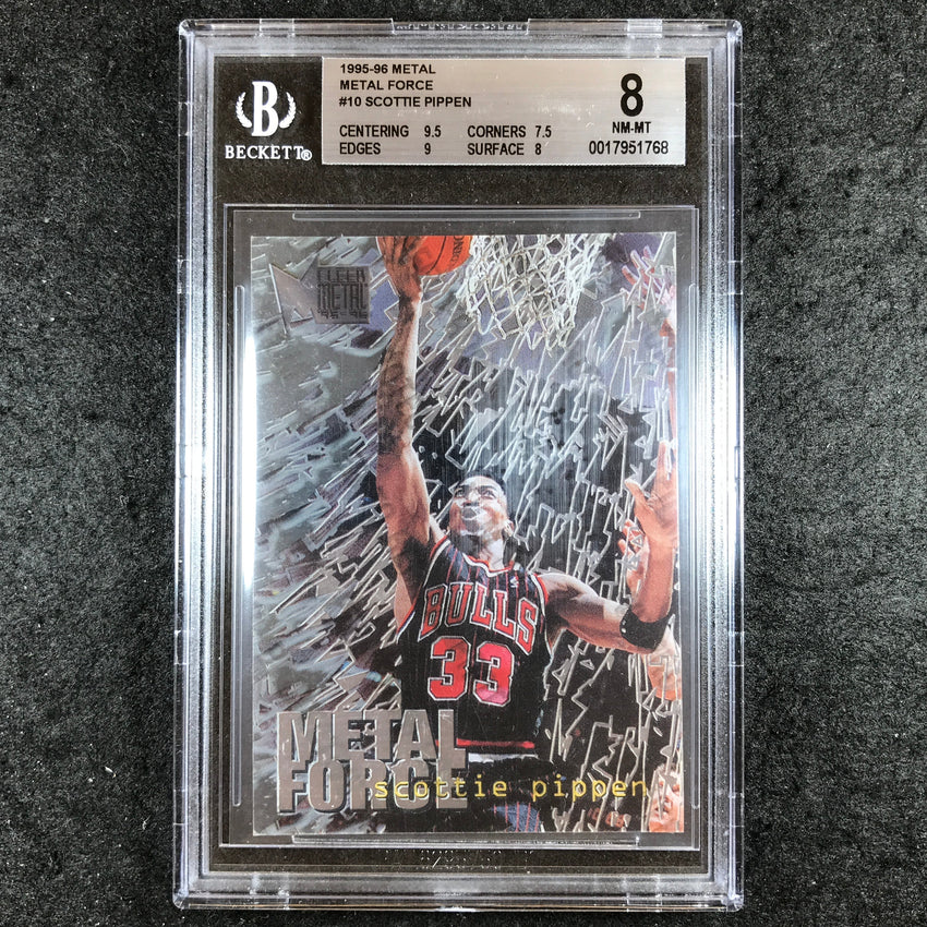 1995-96 Metal SCOTTIE PIPPEN Metal Force #10 BGS 8 (768)