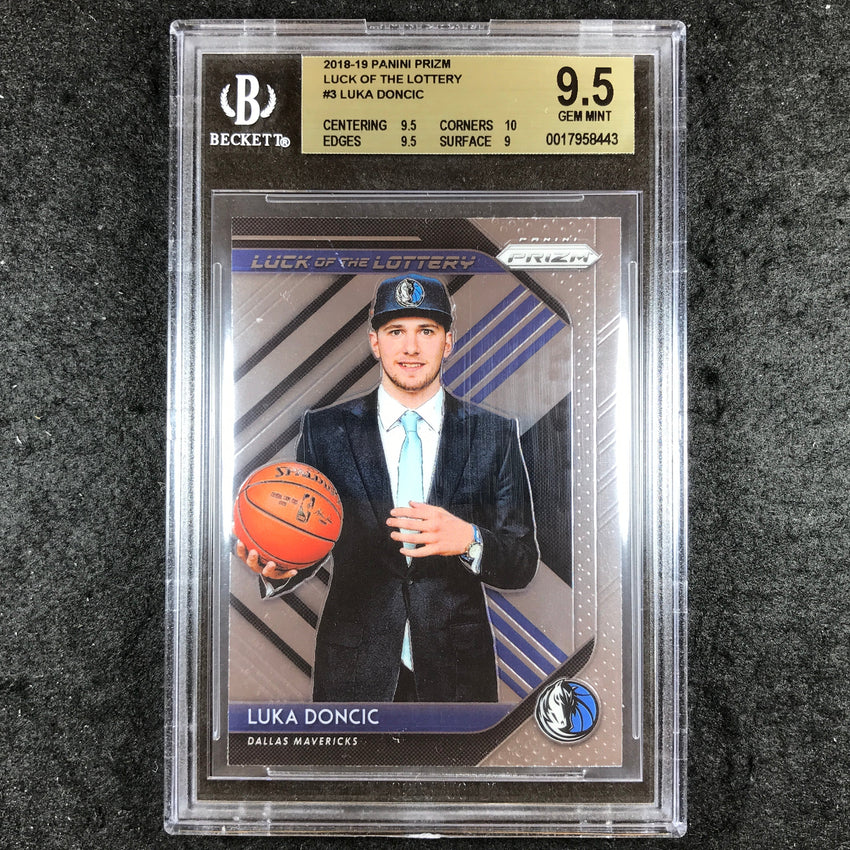 2018-19 Prizm LUKA DONCIC Luck of the Lottery Rookie #3 BGS 9.5 (443)