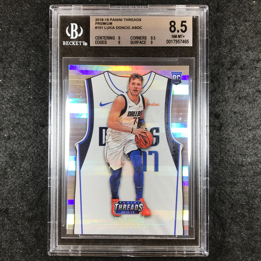 2018-19 Threads LUKA DONCIC Rookie Association Premium 24/199 #101 BGS 8.5 (465)