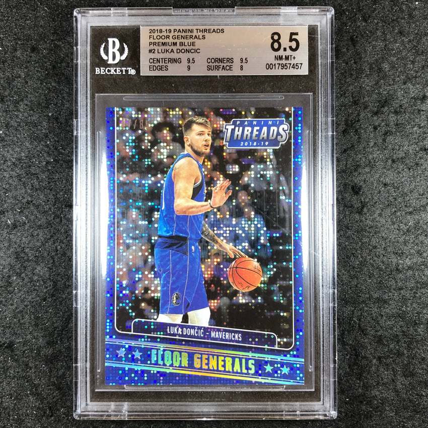 2018-19 Threads LUKA DONCIC Rookie Floor Generals Blue 47/85 BGS 8.5 (457)
