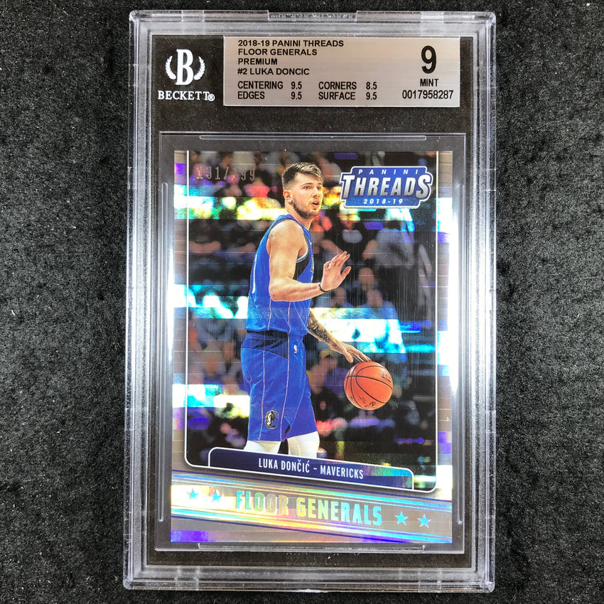 2018-19 Threads LUKA DONCIC Rookie Floor Generals Premium 131/199 #2 BGS 9 (287)