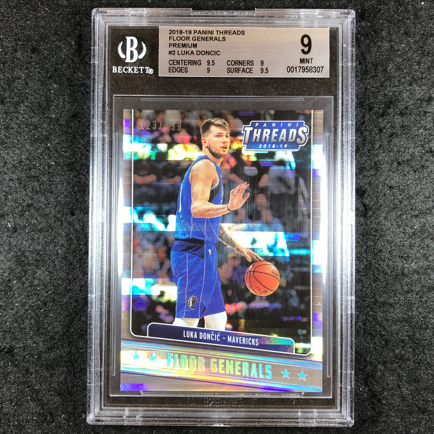 2018-19 Threads LUKA DONCIC Rookie Floor Generals Premium 123/199 #2 BGS 9 (307)