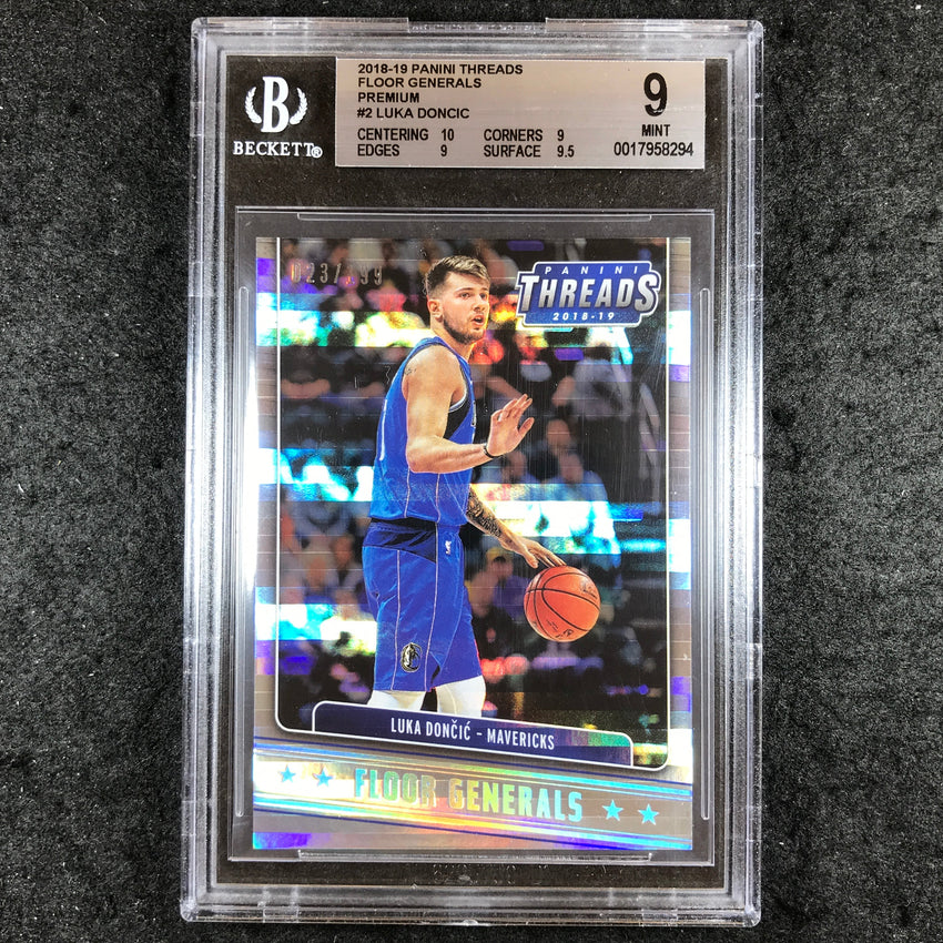 2018-19 Threads LUKA DONCIC Rookie Floor Generals Premium 23/199 #2 BGS 9 (294)