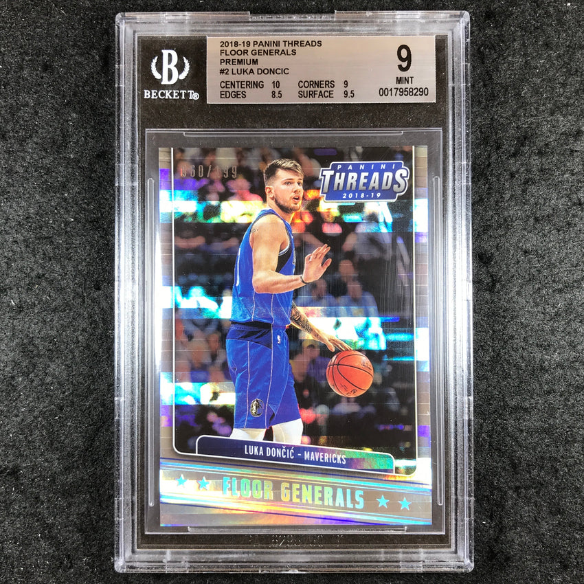2018-19 Threads LUKA DONCIC Rookie Floor Generals Premium 60/199 #2 BGS 9 (290)