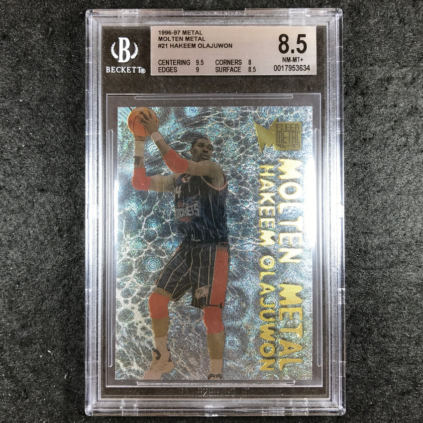 1996-97 Metal HAKEEM OLAJUWON Molten Metal #21 BGS 8.5 (634)