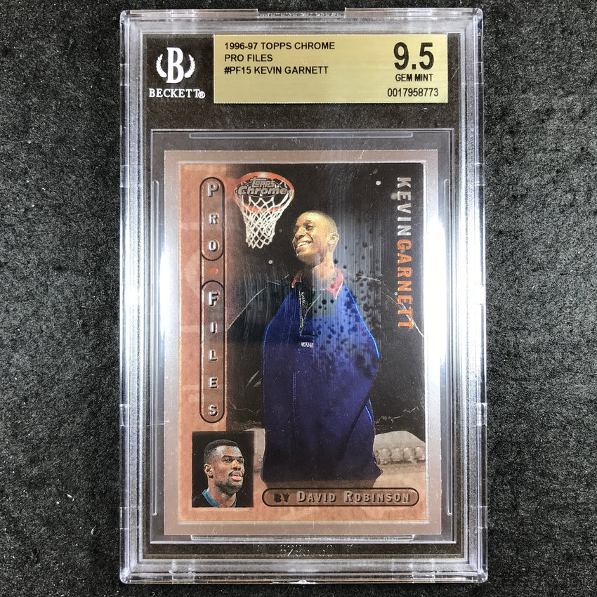 1996-97 Topps Chrome KEVIN GARNETT Pro Files Rookie #15 BGS 9.5 (773)