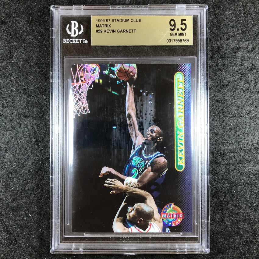 1996-97 Stadium Club KEVIN GARNETT Matrix Rookie #59 BGS 9.5 (769)