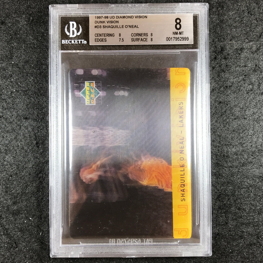 1997-98 UD Diamond Vision SHAQUILLE O'NEAL Dunk Vision #D3 BGS 8 (999)