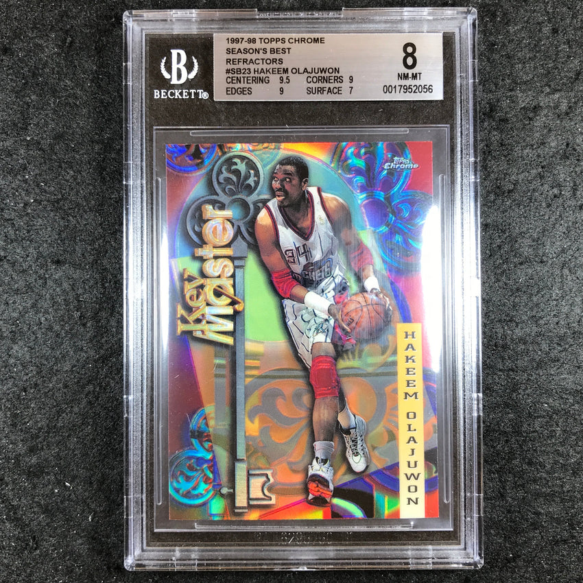 1997-98 Topps Chrome HAKEEM OLAJUWON Season's Best Refractor #23 BGS 8 (056)